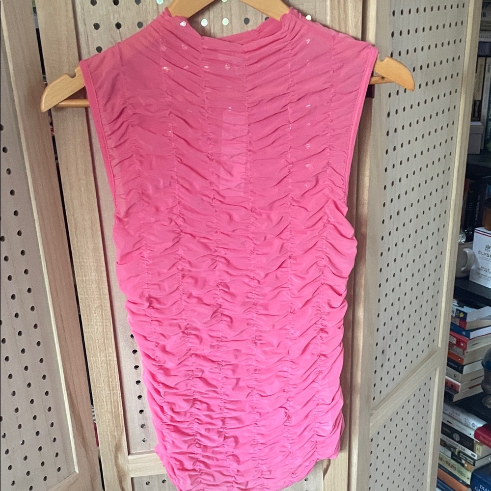 NWT- Topshop Pink Ruched Tank Top Size M